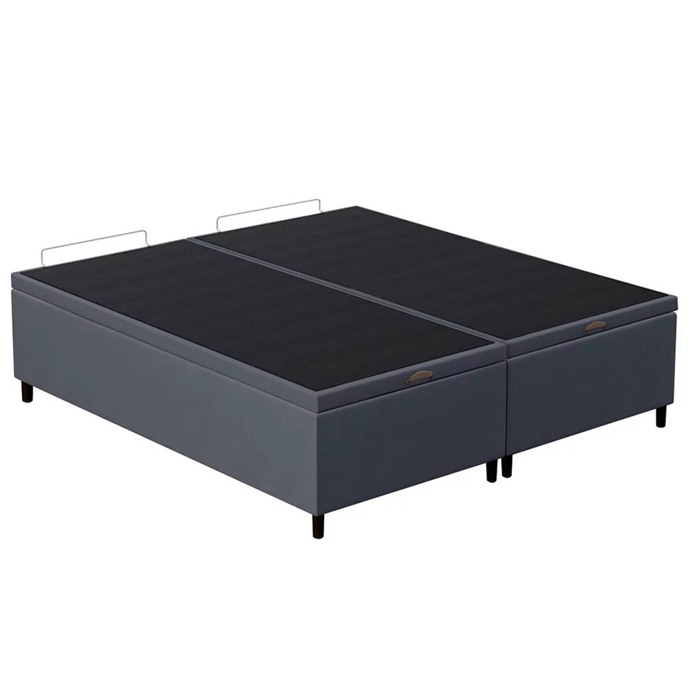 Base Cama Box Baú Casal Queen 158cm Hit Z04 Suede Cinza - Mpozenato