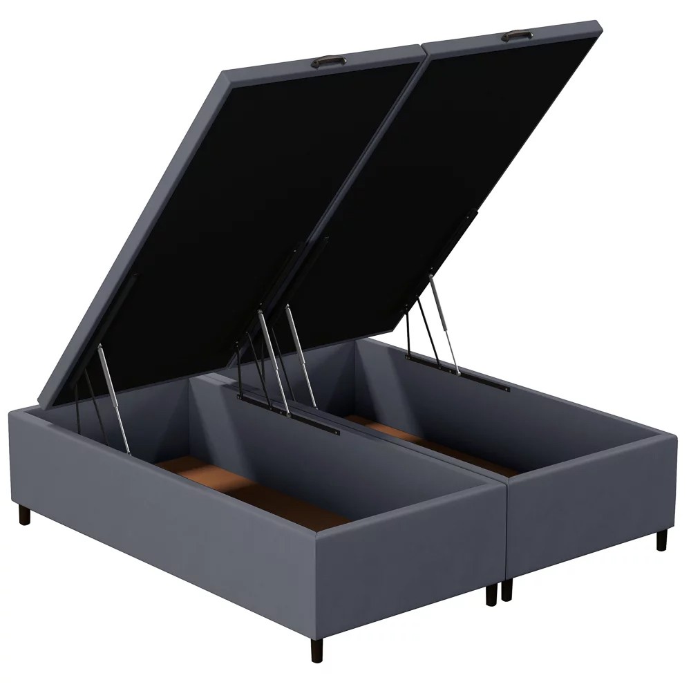 Base Cama Box Baú Casal Queen 158cm Hit Z04 Suede Cinza - Mpozenato