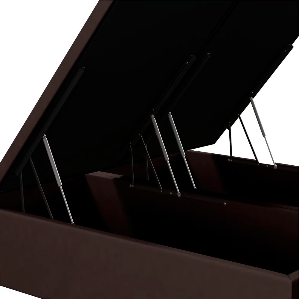 Base Cama Box Baú Casal Queen 158cm Hit Z04 Suede Marrom - Mpozenato