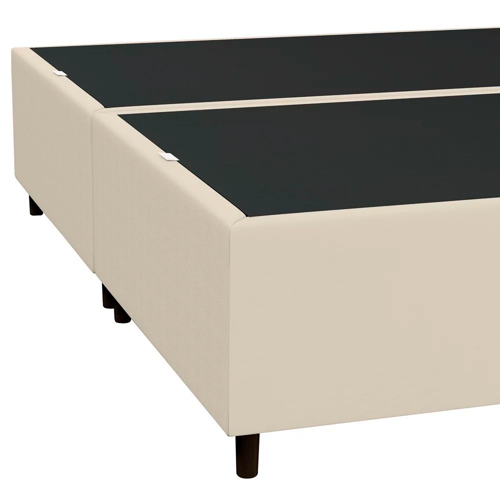 Base Cama Box Casal Queen 158cm Bipartido Hit Z04 Sintético Bege- Mpozenato