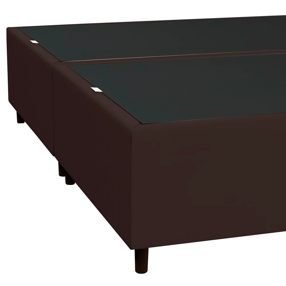 Base Cama Box Casal Queen 158cm Bipartido Hit Z04 Sintético Marrom - Mpozenato