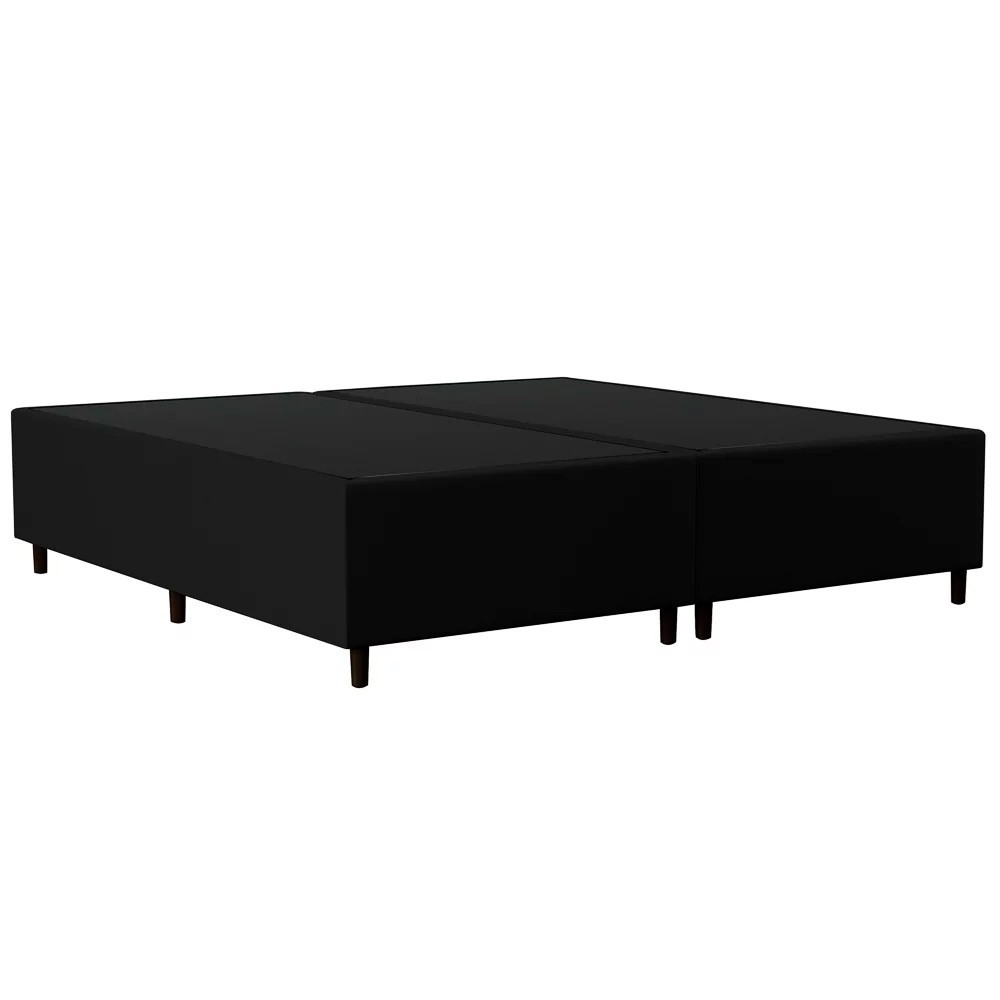 Base Cama Box Casal Queen 158cm Bipartido Hit Z04 Sintético Preto - Mpozenato