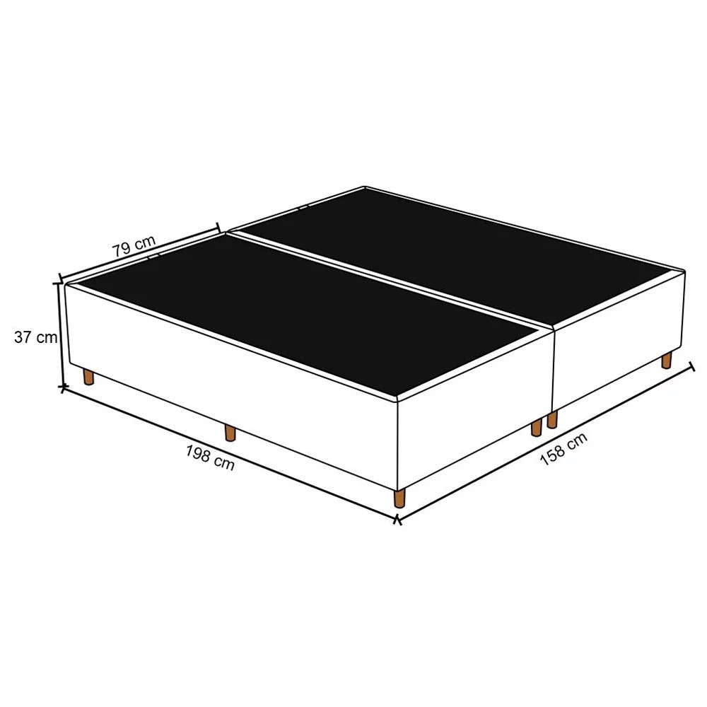 Base Cama Box Casal Queen 158cm Bipartido Hit Z04 Suede Cinza - Mpozenato