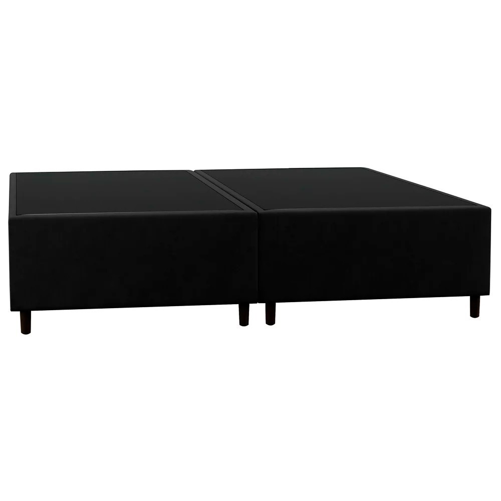 Base Cama Box Casal Queen 158cm Bipartido Hit Z04 Suede Preto - Mpozenato