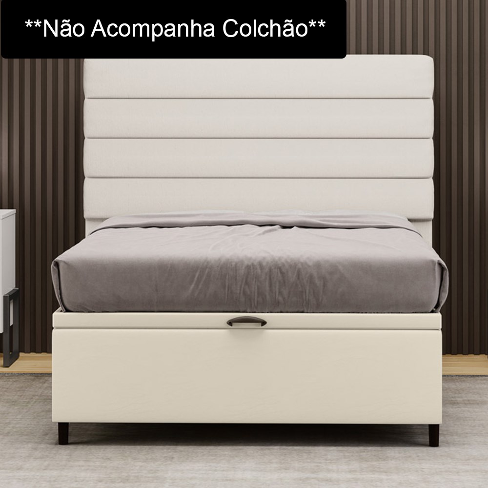 Base para Cama Box Baú Casal 138x188cm Hit I02 Corano Bege - Mpozenato