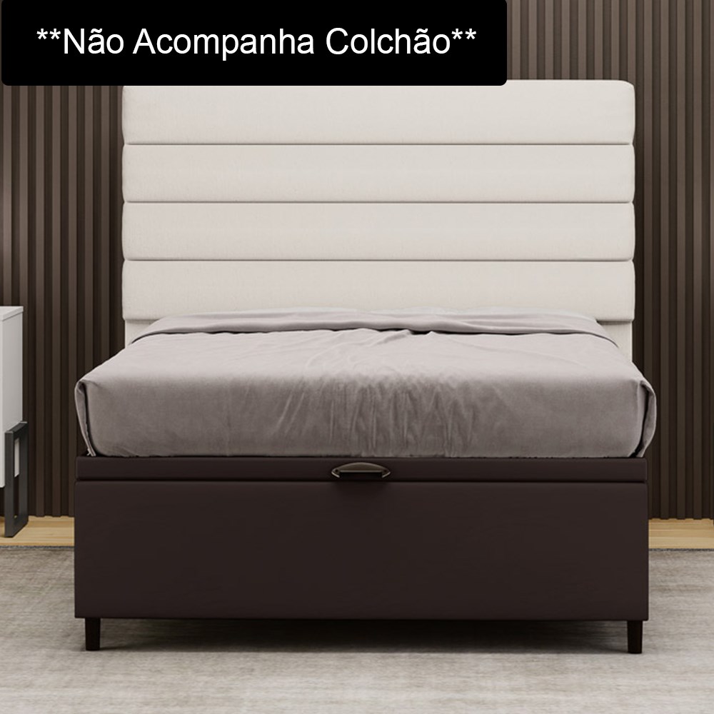 Base para Cama Box Baú Casal 138x188cm Hit I02 Corano Marrom - Mpozenato