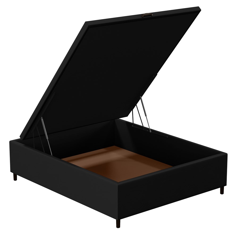 Base para Cama Box Baú Casal 138x188cm Hit I02 Corano Preto - Mpozenato