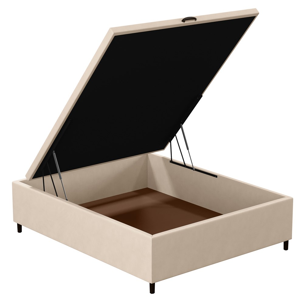 Base para Cama Box Baú Casal 138x188cm Hit I02 Suede Bege - Mpozenato