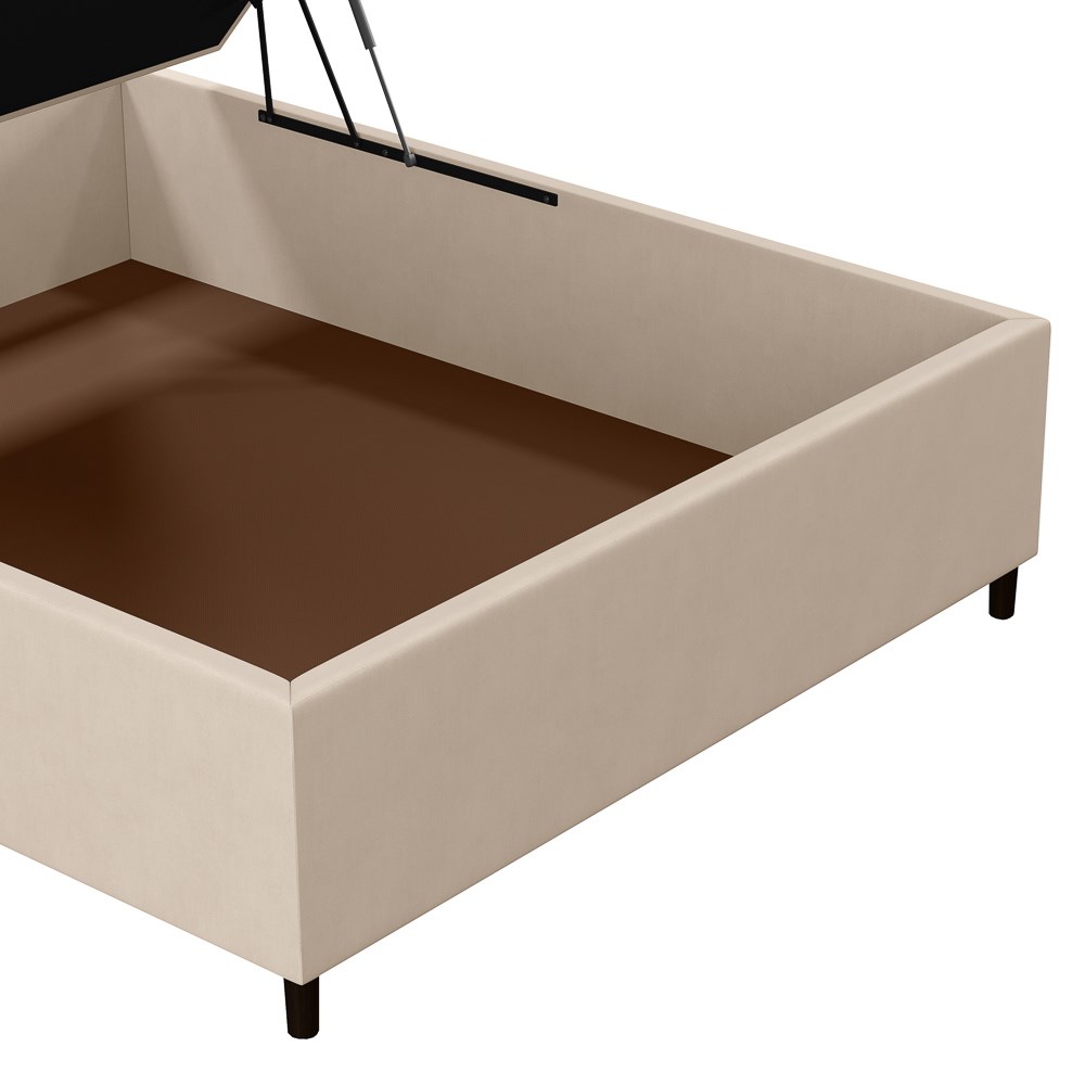 Base para Cama Box Baú Casal 138x188cm Hit I02 Suede Bege - Mpozenato
