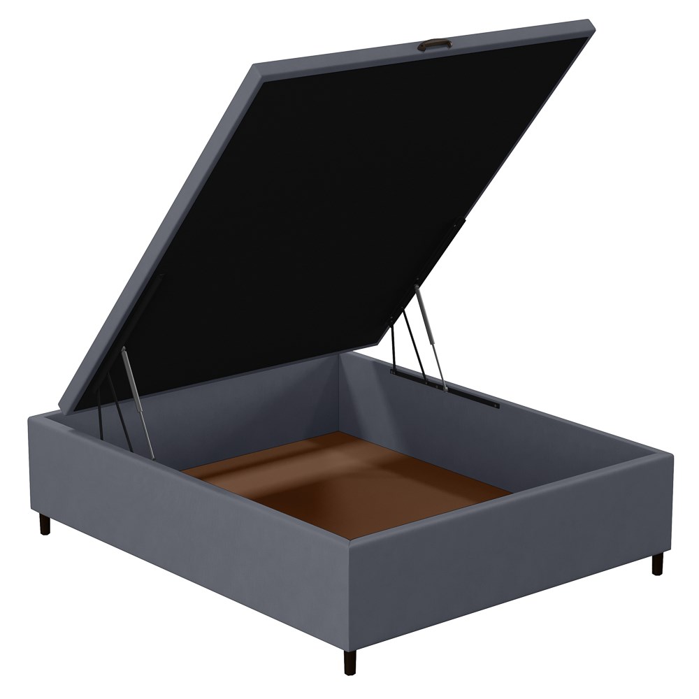 Base para Cama Box Baú Casal 138x188cm Hit I02 Suede Cinza - Mpozenato