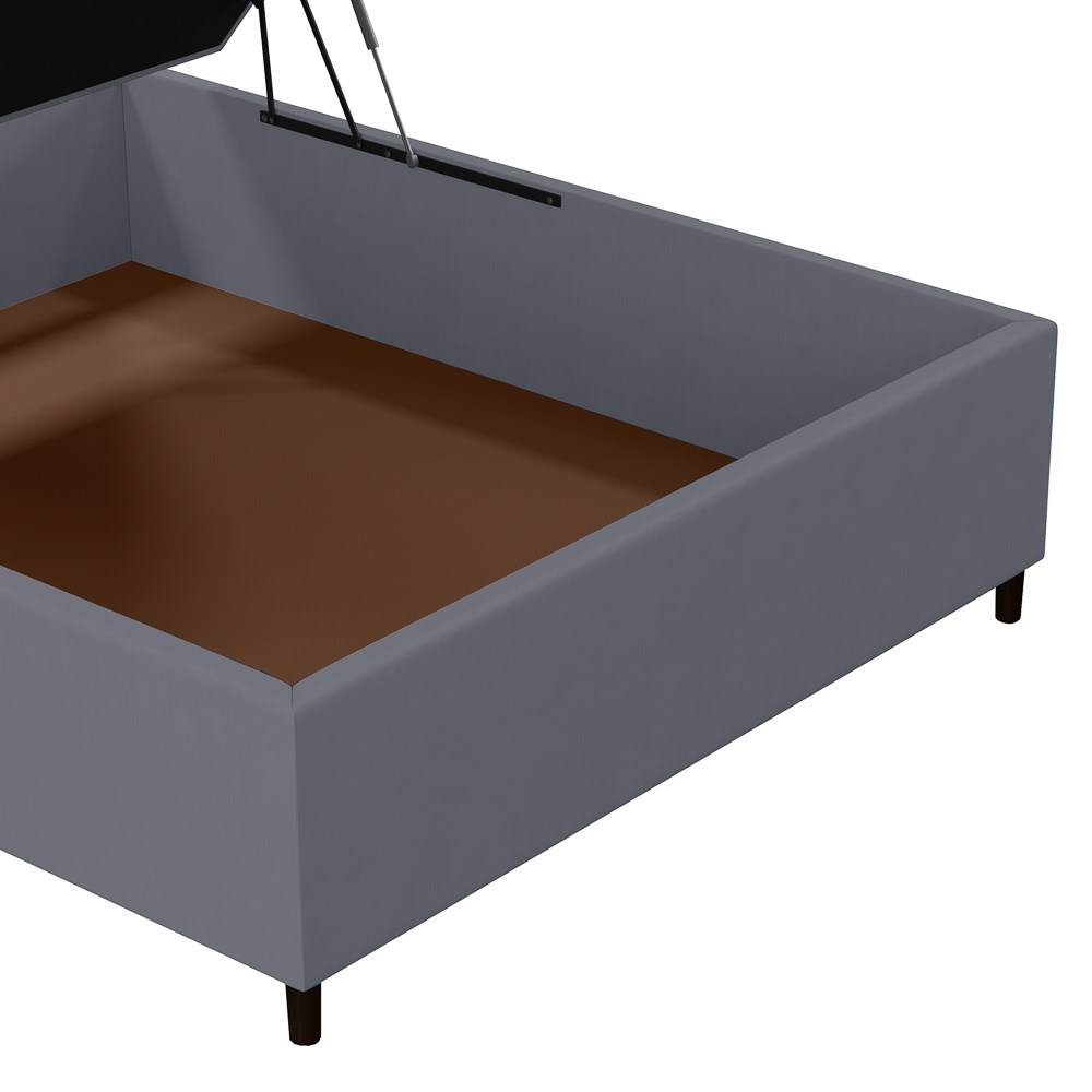 Base para Cama Box Baú Casal 138x188cm Hit I02 Suede Cinza - Mpozenato