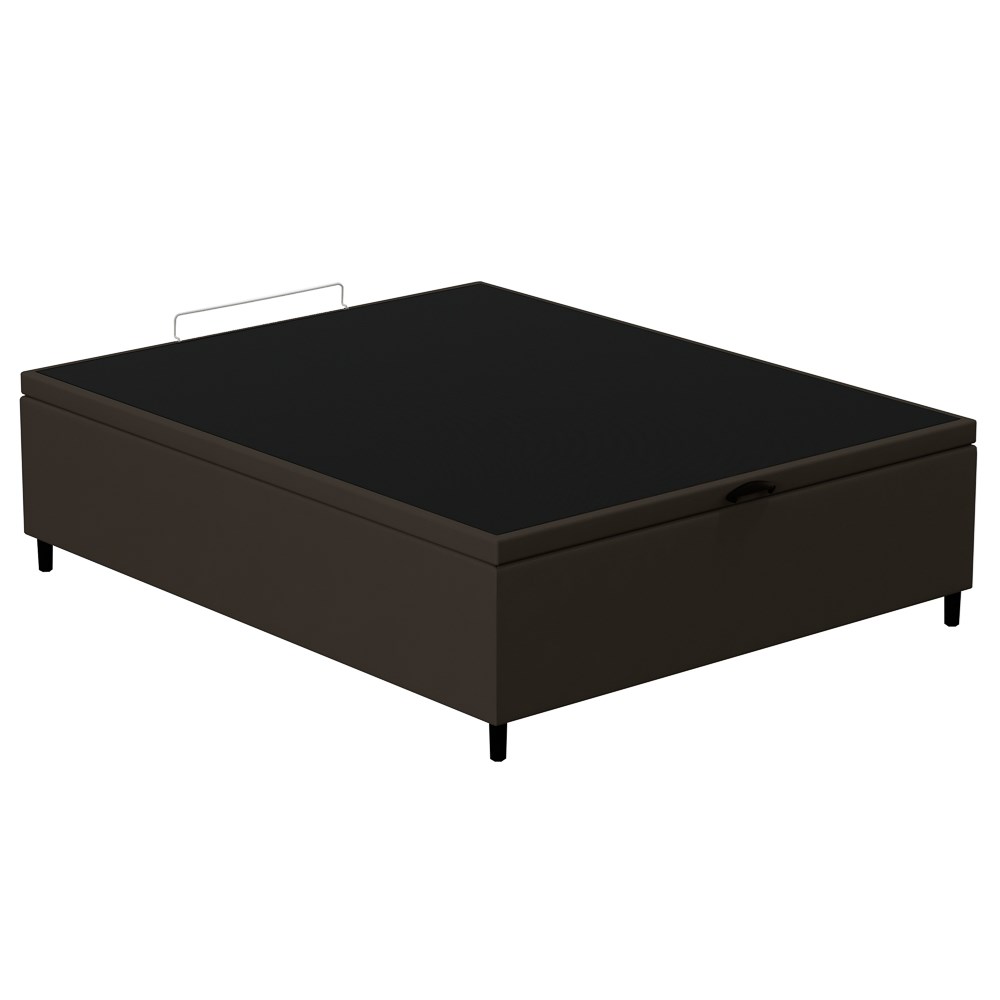 Base para Cama Box Baú Casal 138x188cm Hit I02 Suede Marrom - Mpozenato