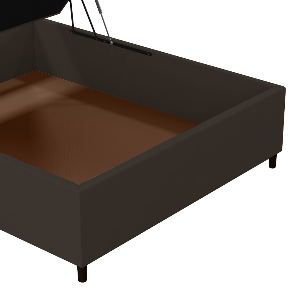 Base para Cama Box Baú Casal 138x188cm Hit I02 Suede Marrom - Mpozenato