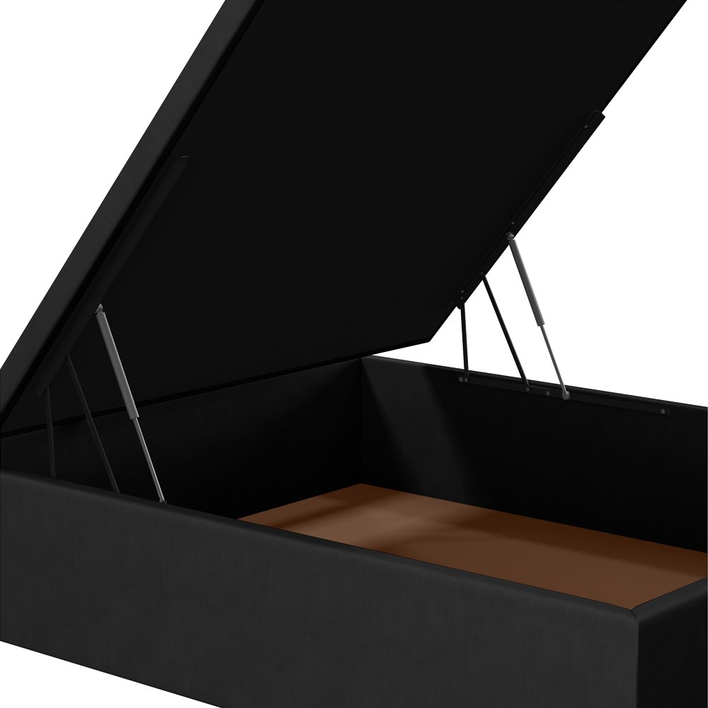 Base para Cama Box Baú Casal 138x188cm Hit I02 Suede Preto - Mpozenato