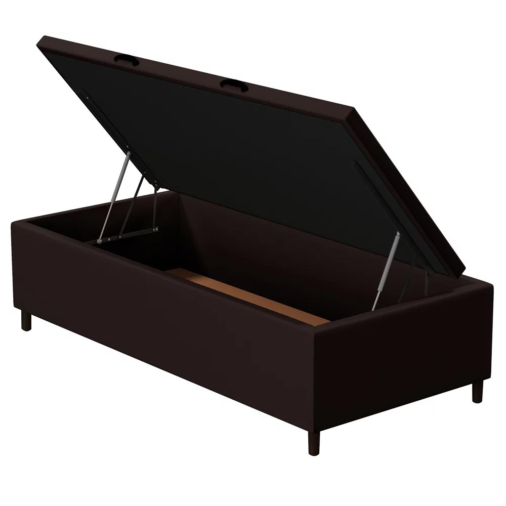 Base para Cama Box Baú Solteiro 88x188cm Hit Z04 Sintético Marrom - Mpozenato