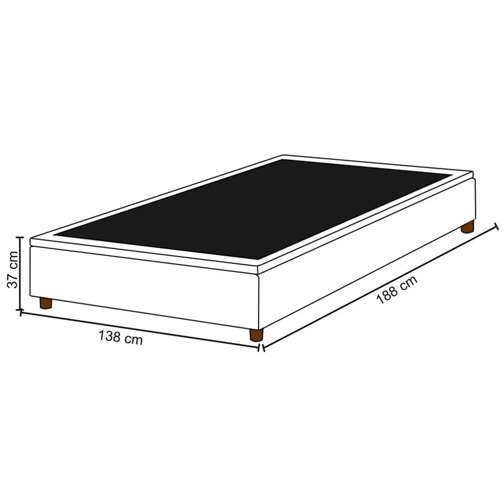 Base para Cama Box Casal 138x188cm Hit Z04 Sintético Marrom - Mpozenato