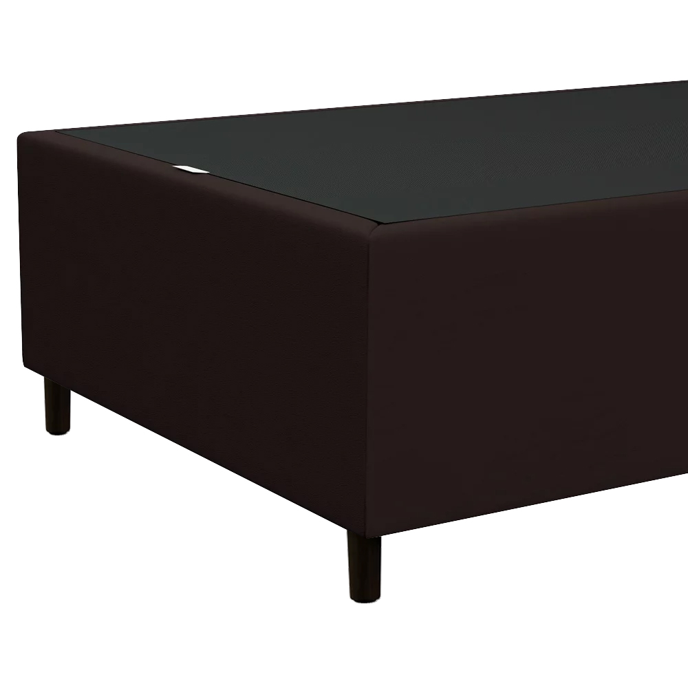 Base para Cama Box Solteiro 88x188cm Hit Z04 Sintético Marrom - Mpozenato