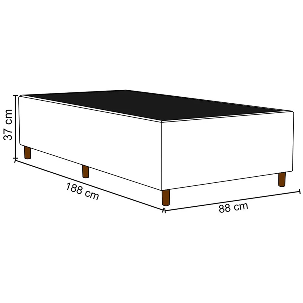 Base para Cama Box Solteiro 88x188cm Hit Z04 Suede Bege - Mpozenato
