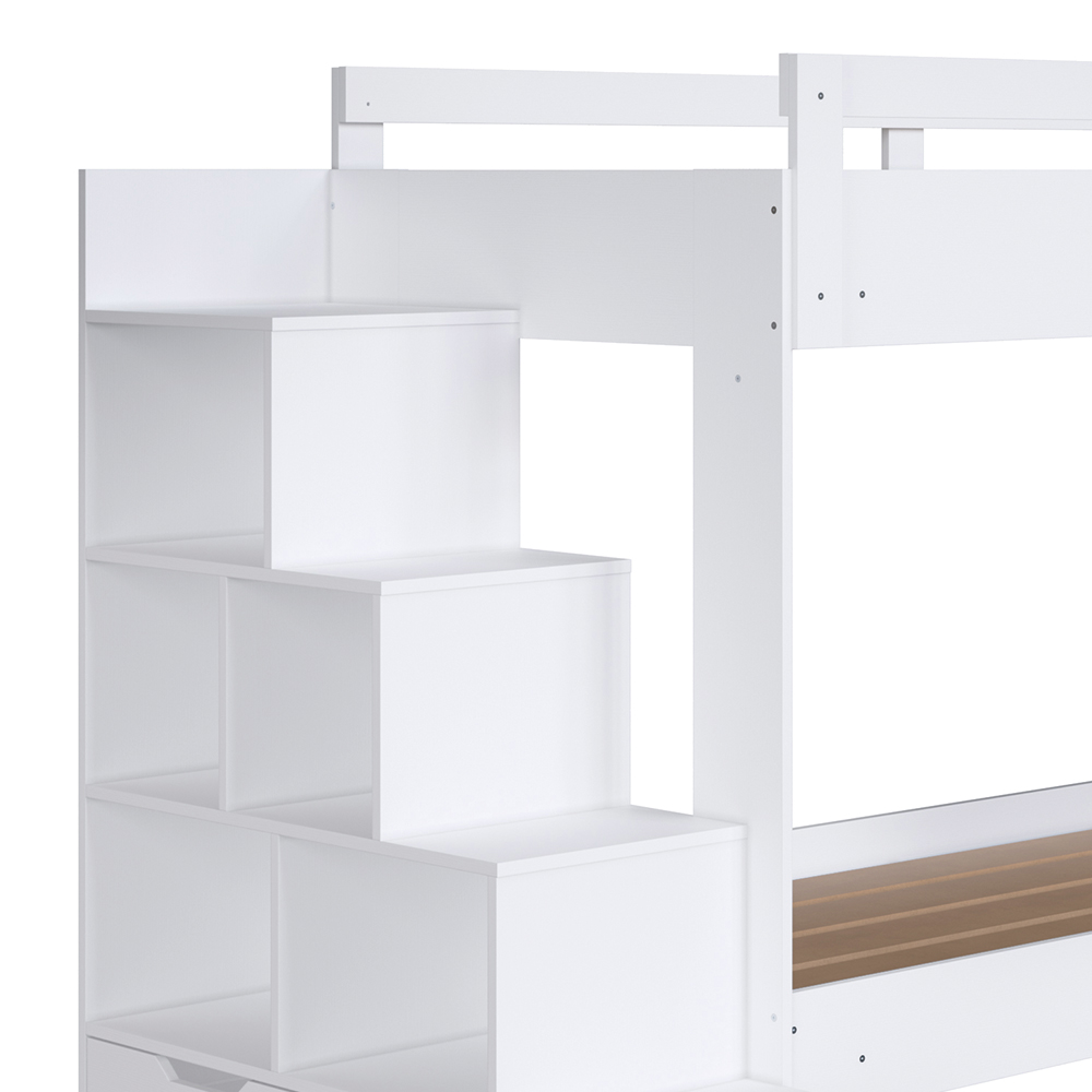 Beliche Infantil Com Escada Nichos e Gavetas Infix C06 Branco - Mpozenato