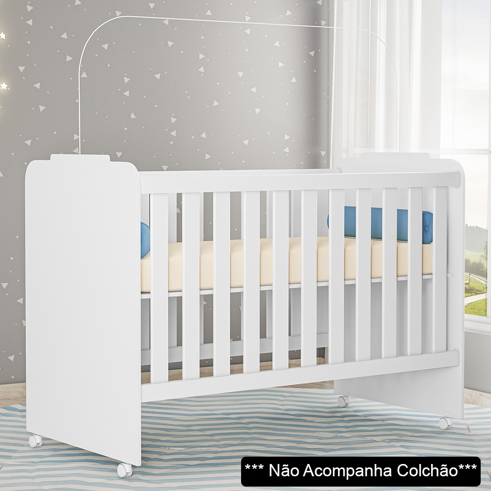 Berço Com Rodízios Amour P14 Branco - Mpozenato