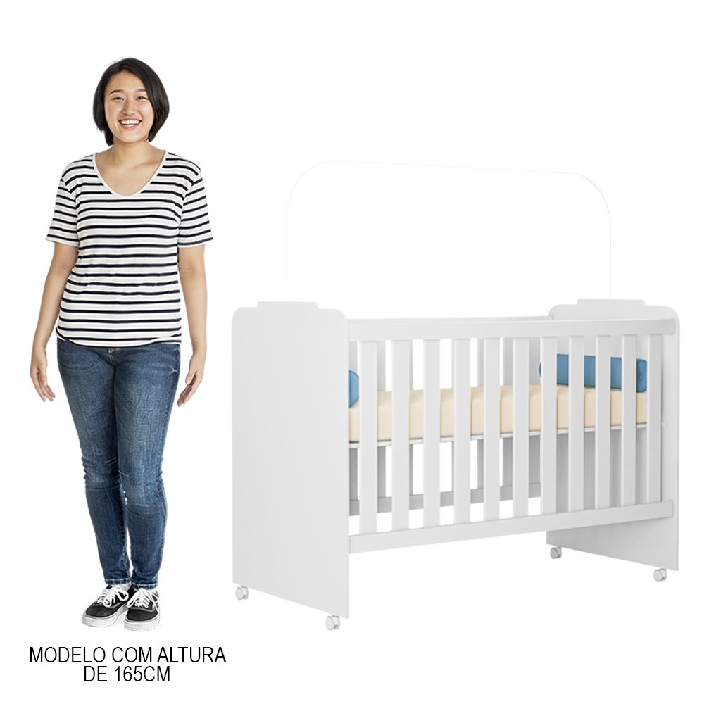 Berço Com Rodízios Amour P14 Branco - Mpozenato