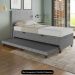 Bicama Box Baú Solteiro 88x188 cm Samy S05 Linho Cinza - Mpozenato
