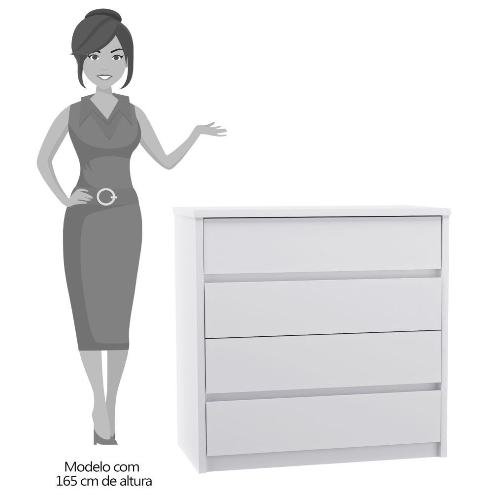 Cômoda 4 Gavetas Blank F04 Branco Mpozenato