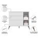 Cômoda Infantil 1 Porta 3 Gavetas 100% MDF Pés Retrô Mel P04 Branco - Mpozenato