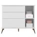 Cômoda Infantil 1 Porta 3 Gavetas 100% MDF Pés Retrô Mel P04 Branco - Mpozenato