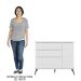 Cômoda Infantil 1 Porta 3 Gavetas 100% MDF Pés Retrô Mel P04 Branco - Mpozenato