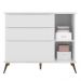 Cômoda Infantil 1 Porta 3 Gavetas 100% MDF Pés Retrô Mel P04 Branco - Mpozenato