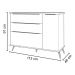Cômoda Infantil 1 Porta 3 Gavetas 100% MDF Pés Retrô Mel P04 Branco - Mpozenato