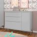 Cômoda Infantil 1 Porta 3 Gavetas 100% MDF Pés Retrô Mel P04 Cinza - Mpozenato