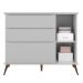 Cômoda Infantil 1 Porta 3 Gavetas 100% MDF Pés Retrô Mel P04 Cinza - Mpozenato