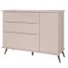 Cômoda Infantil 1 Porta 3 Gavetas 100% MDF Pés Retrô Mel P04 Rosê - Mpozenato