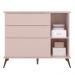 Cômoda Infantil 1 Porta 3 Gavetas 100% MDF Pés Retrô Mel P04 Rosê - Mpozenato