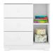 Cômoda Infantil 1 Porta 3 Gavetas Amora P04 Branco - Mpozenato
