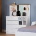 Cômoda Infantil 1 Porta 4 Gavetas Com Espelho House A05 Branco - Mpozenato