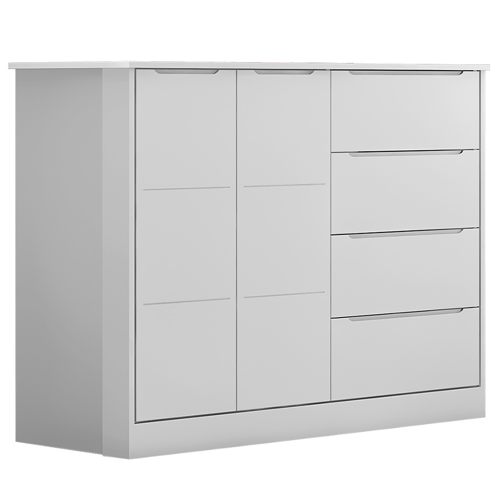 Cômoda Infantil 2 Portas 4 Gavetas Lilly P04 Branco - Mpozenato
