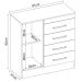Cômoda Para Quarto  Flex 1 Porta 4 Gavetas Montevideu D02 Branco/Rosa/Branco - Mpozenato