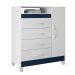 Cômoda Para Quarto 1 Porta 84cm Franci Flex A02 Branco - Mpozenato