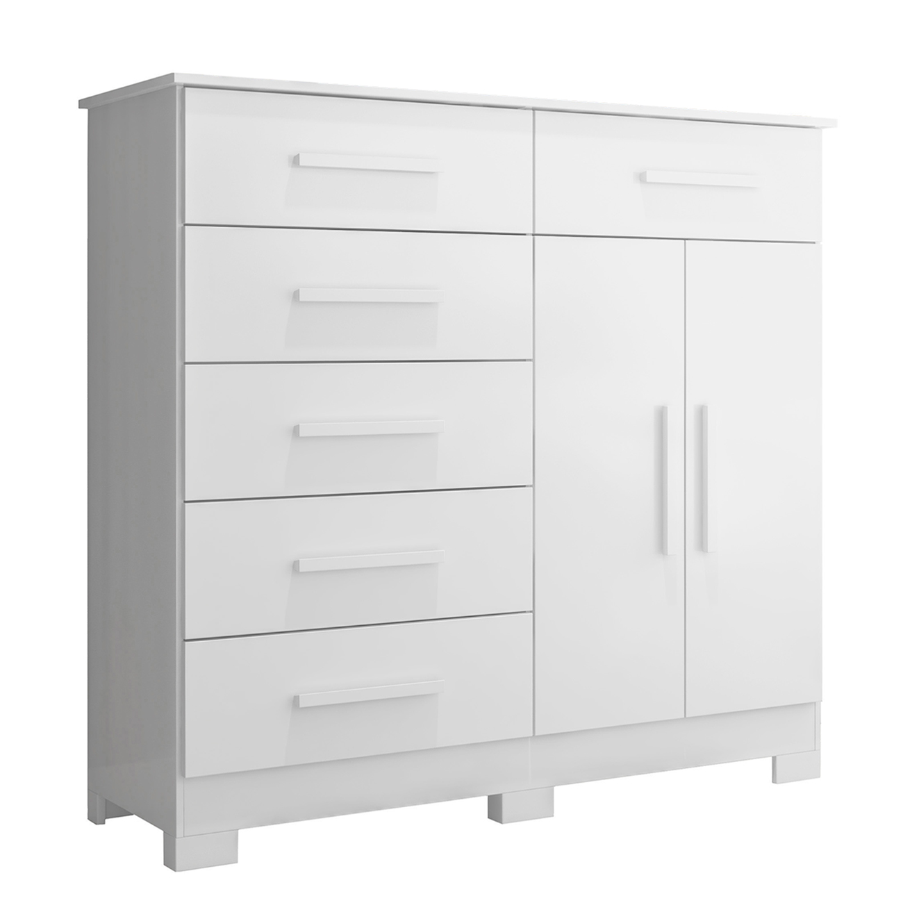 Cômoda Para Quarto 2 Portas 124cm Ester A02 Branco - Mpozenato