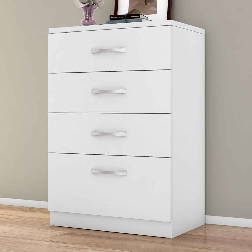 Cômoda Para Quarto 4 Gavetas Astral 02 Branco - Mpozenato