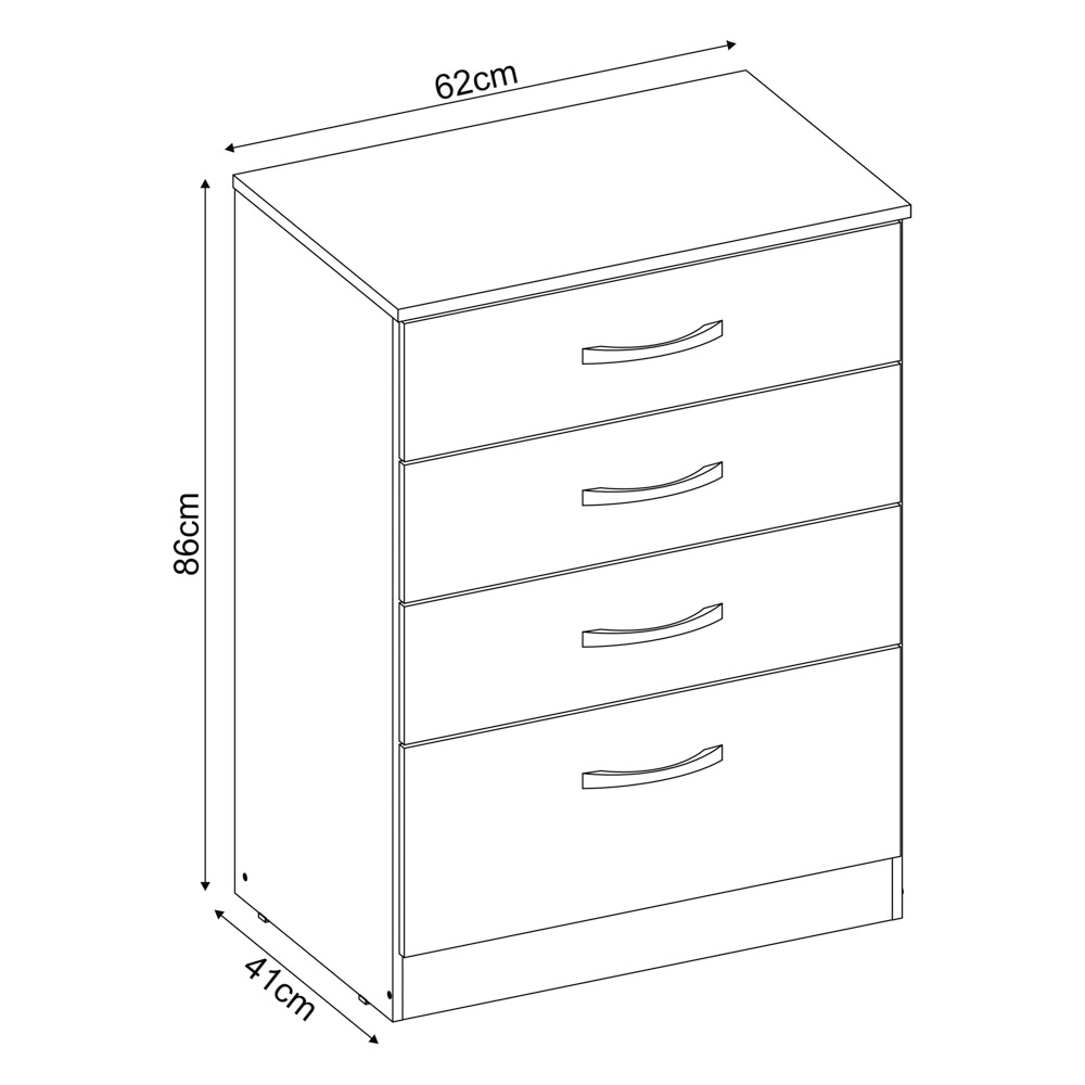 Cômoda Para Quarto 4 Gavetas Astral 02 Branco - Mpozenato