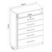 Cômoda Para Quarto 5 Gavetas 1 Nicho Triunfo D02 Branco - Mpozenato