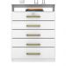 Cômoda Para Quarto 5 Gavetas 1 Nicho Triunfo D02 Branco - Mpozenato