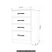 Cômoda Para Quarto 61cm Com 4 Gavetas Miriad Branco Z17      - Mpozenato
