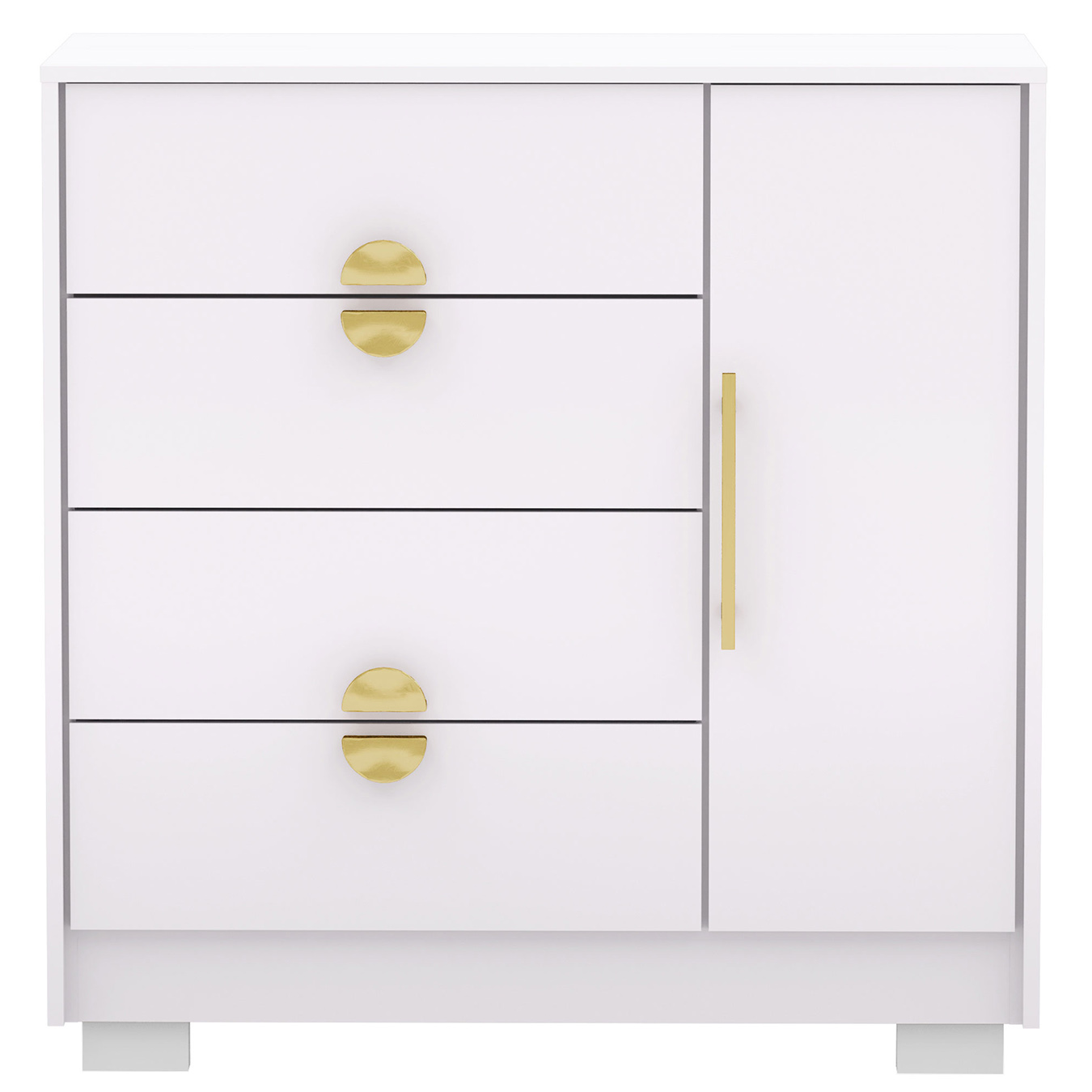 Cômoda Para Quarto 93cm Com 1 Porta Nara Flex Branco V02 - Mpozenato