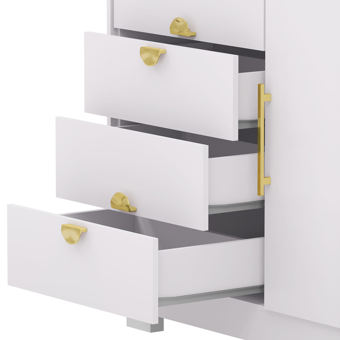 Cômoda Para Quarto 93cm Com Espelho Nara Flex Branco V02 - Mpozenato