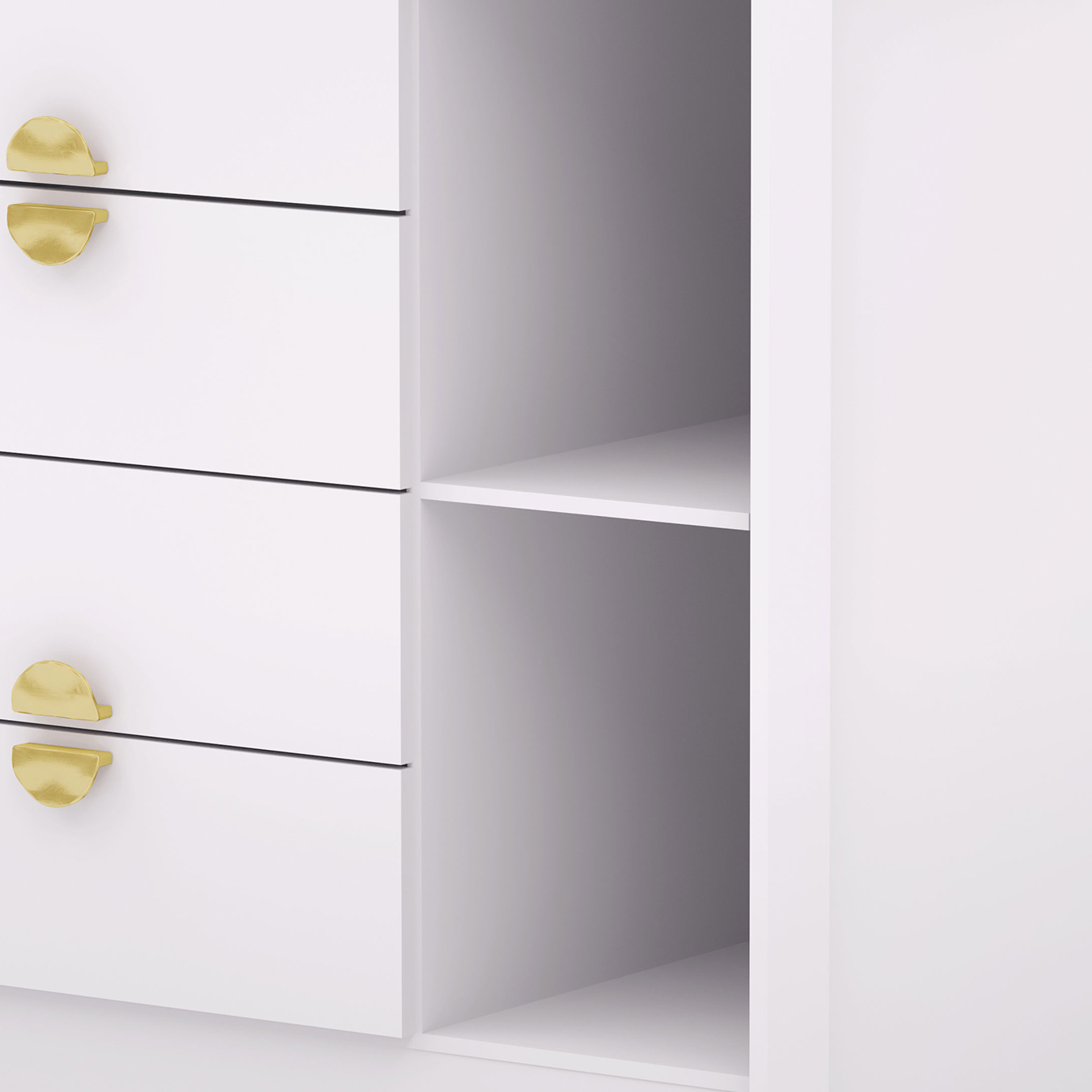 Cômoda Para Quarto 93cm Com Espelho Nara Flex Branco V02 - Mpozenato